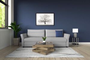 Tường màu xanh chọn ghế sofa màu gì đẹp, phù hợp ?