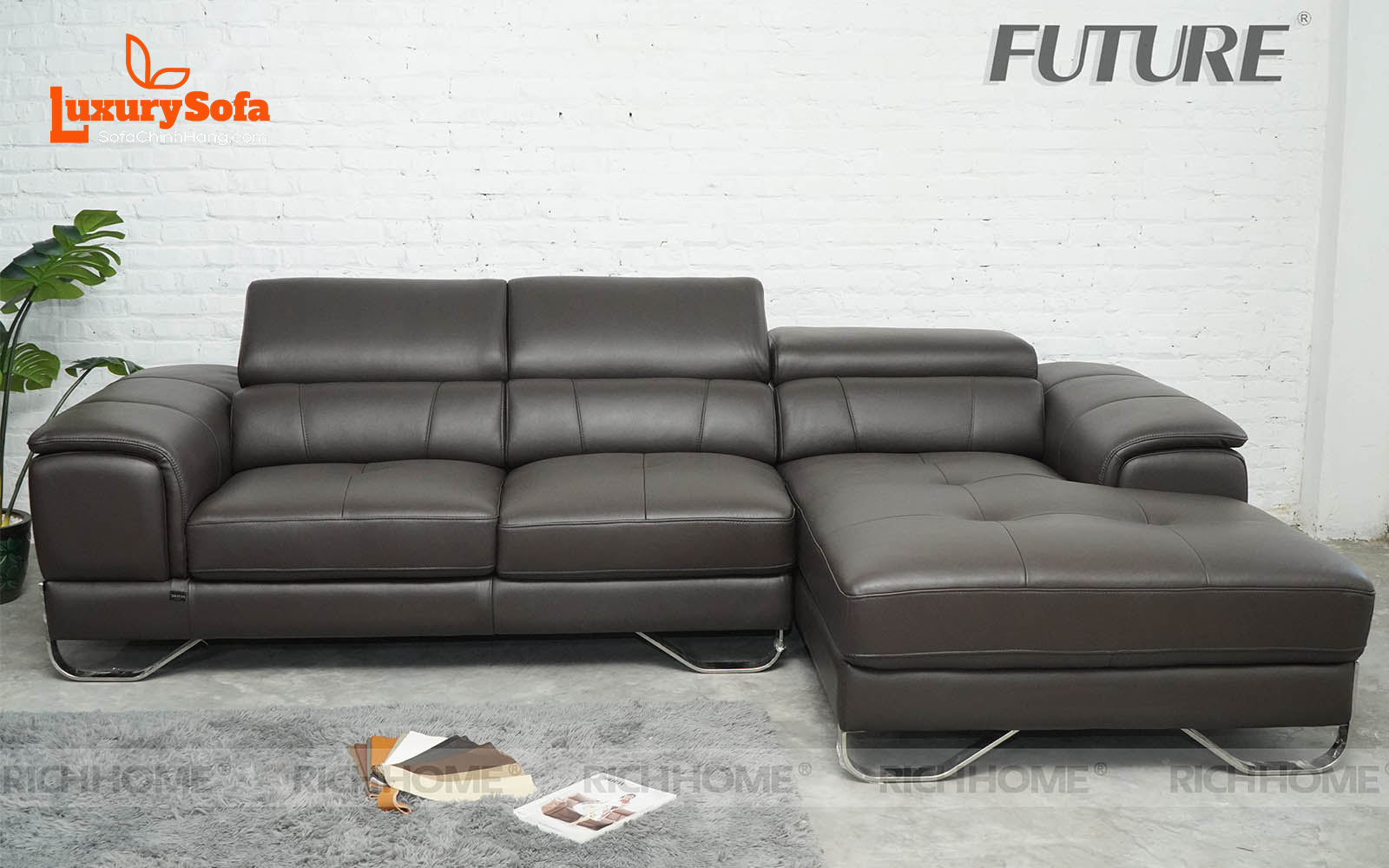 12 mẫu sofa da bò góc chữ L mẫu siêu mới siêu Hot