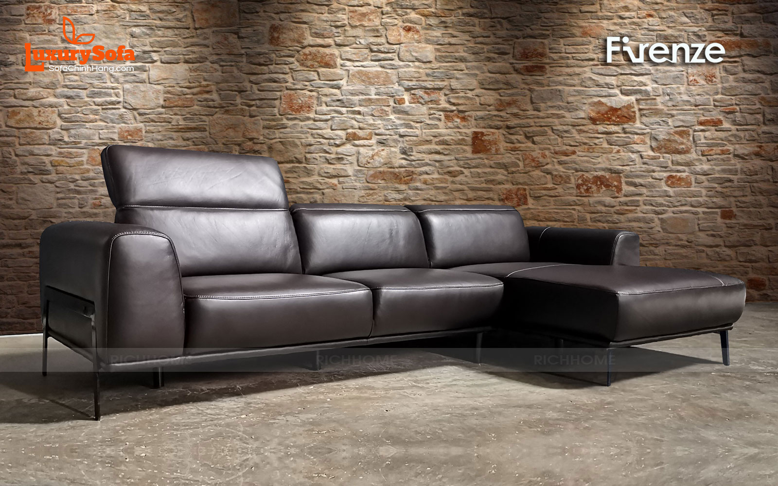 7 mẫu sofa nâu da bò màu đẹp sang, thiết kế thời thượng