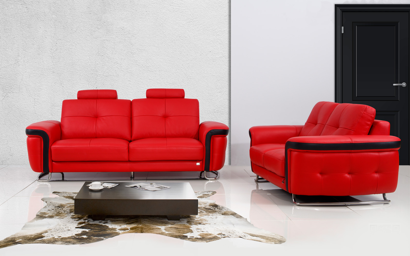 Ghế sofa băng màu đỏ độc đáo