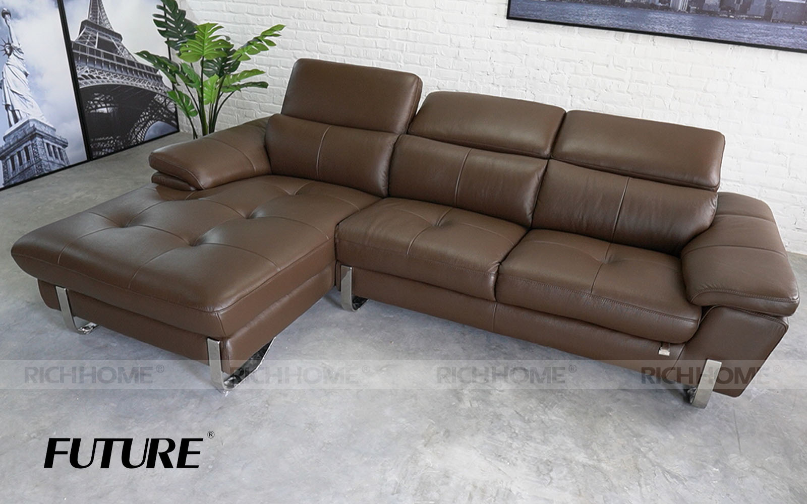 12 mẫu sofa da bò góc chữ L mẫu siêu mới siêu Hot - Ảnh 3