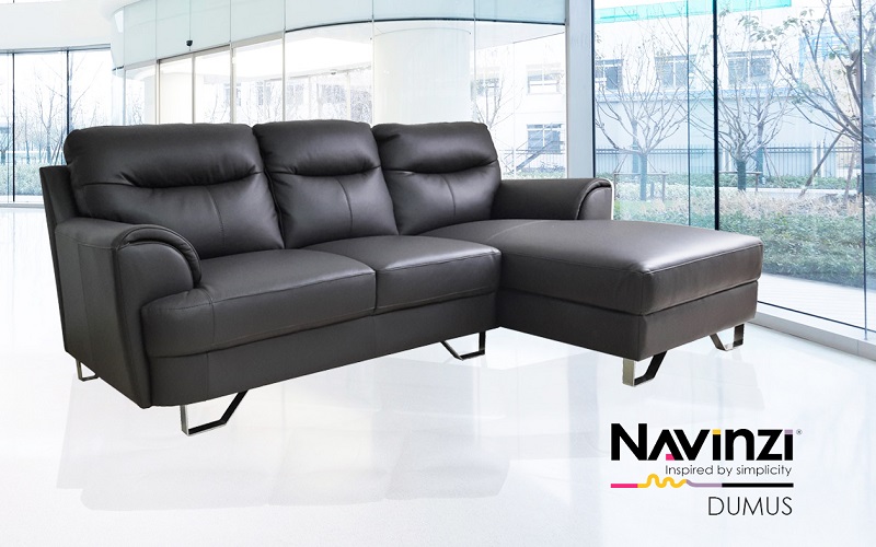 20 mẫu ghế sofa góc da màu đen đẹp cho phòng khách - Ảnh 12