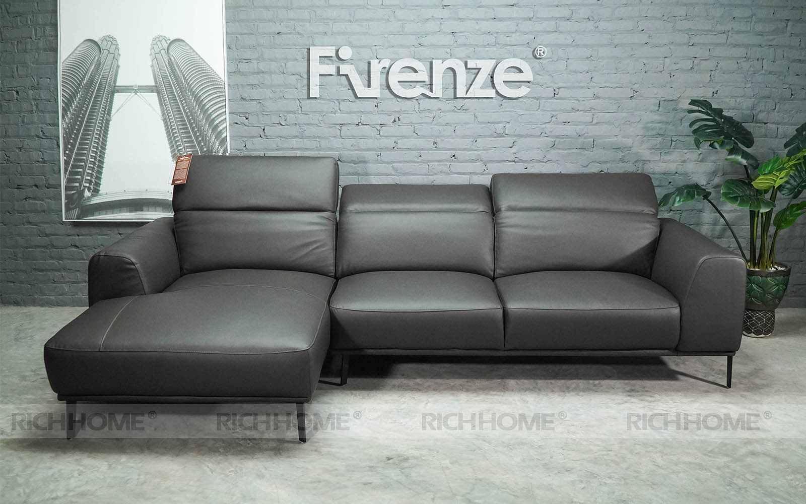 20 mẫu ghế sofa góc da màu đen đẹp cho phòng khách - Ảnh 2
