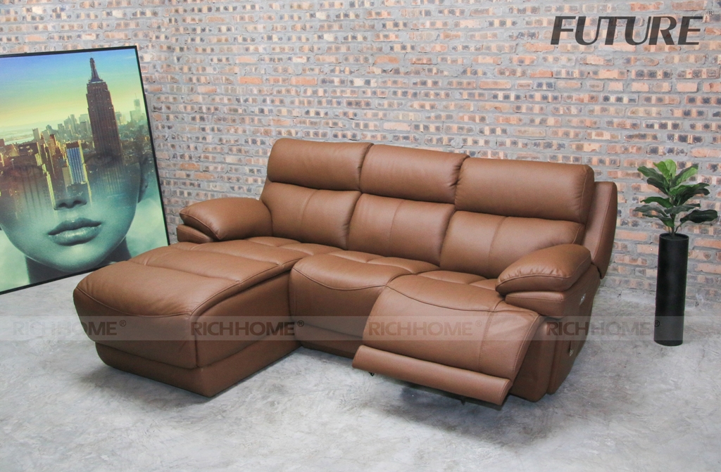 3 mẫu sofa góc đẹp da thật cho phòng khách thêm sang - Ảnh 4