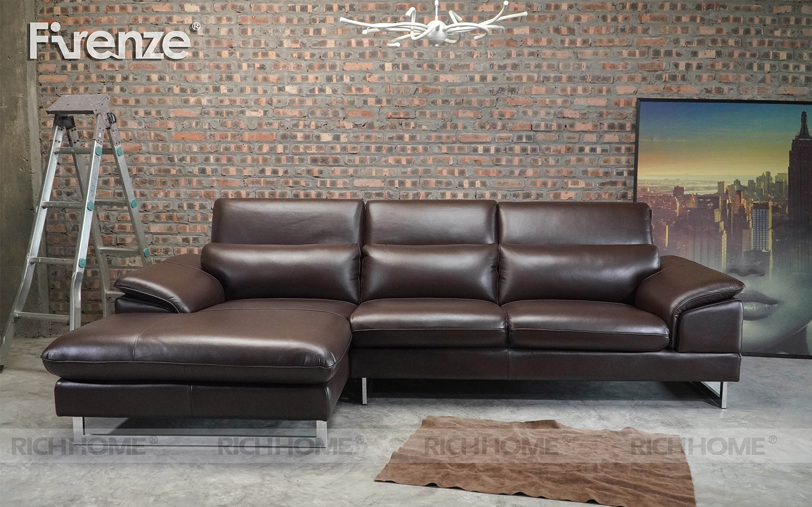 7 mẫu sofa nâu da bò màu đẹp sang, thiết kế thời thượng - Ảnh 2