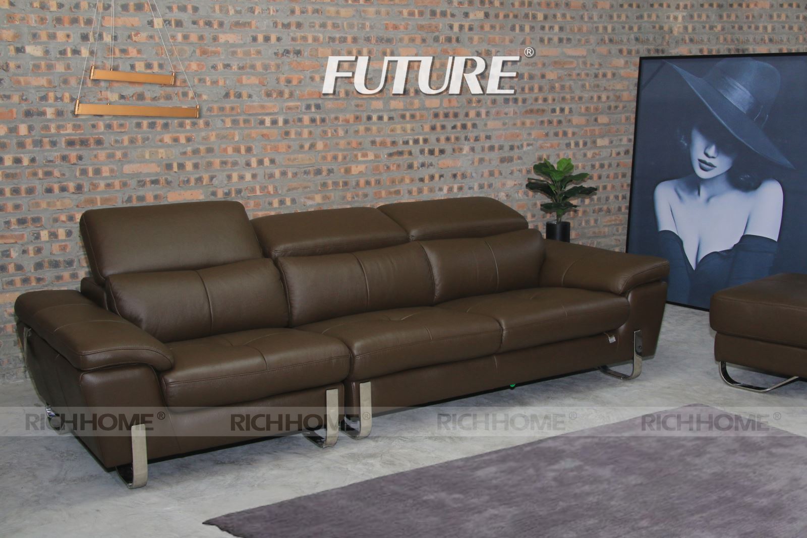 Mẫu sofa văng da bò đẹp lạ cho mọi kích thước phòng khách - Ảnh 4