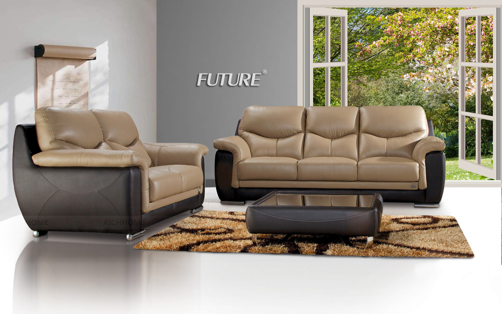 Mẫu sofa văng da bò đẹp lạ cho mọi kích thước phòng khách - Ảnh 11