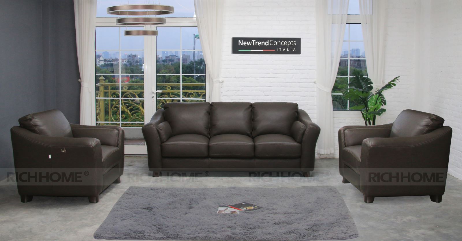 Những mẫu sofa da hiện đại cho phòng khách nhà bạn - Ảnh 2