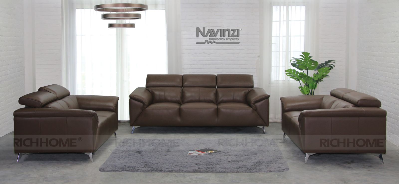 Những mẫu sofa da hiện đại cho phòng khách nhà bạn - Ảnh 4