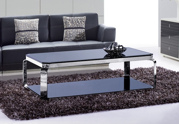 Sofa băng kết hợp với bàn trà hình chữ nhật